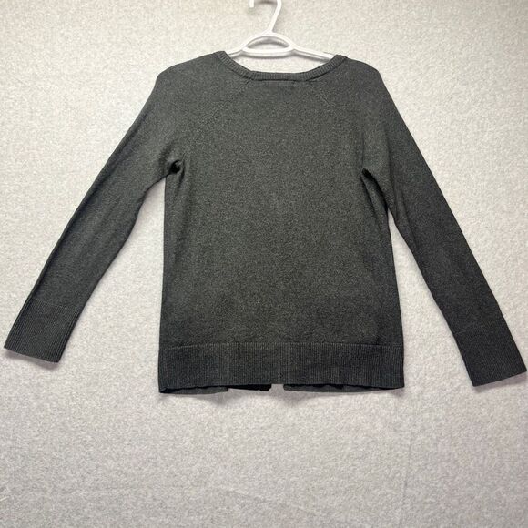 Eddie Bauer Women’s Cotton an Cashmere Cardigan Sweater Preppy Charcoal size S - Picture 5 of 6